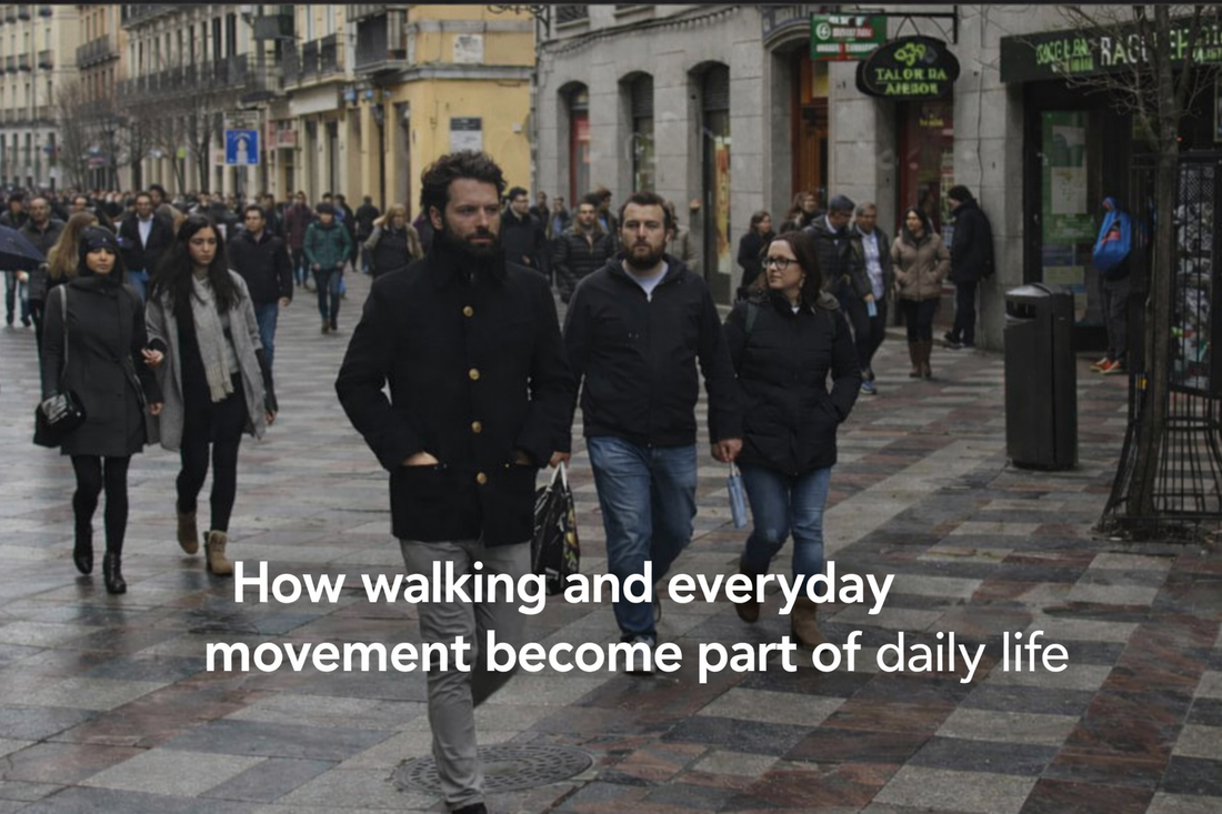 “People walking along a busy pedestrian street in a European city on an overcast day, with historic buildings and shops lining the avenue.”