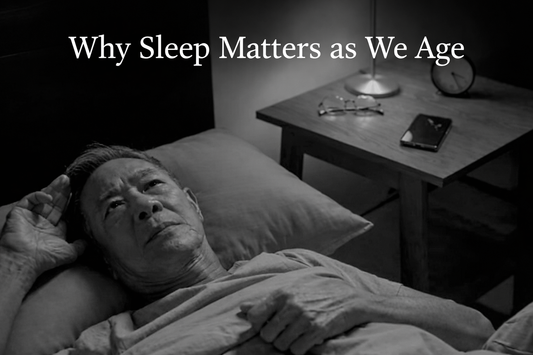 “Older adult lying awake in bed 