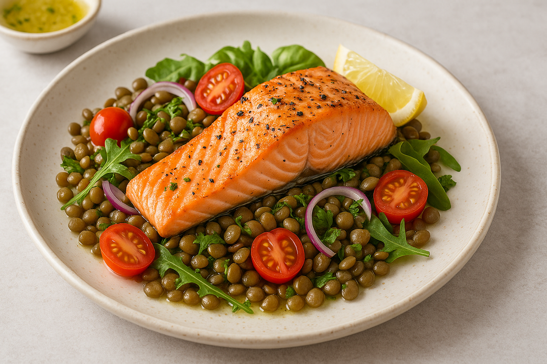 Warm Salmon &amp; Lentil Power Salad